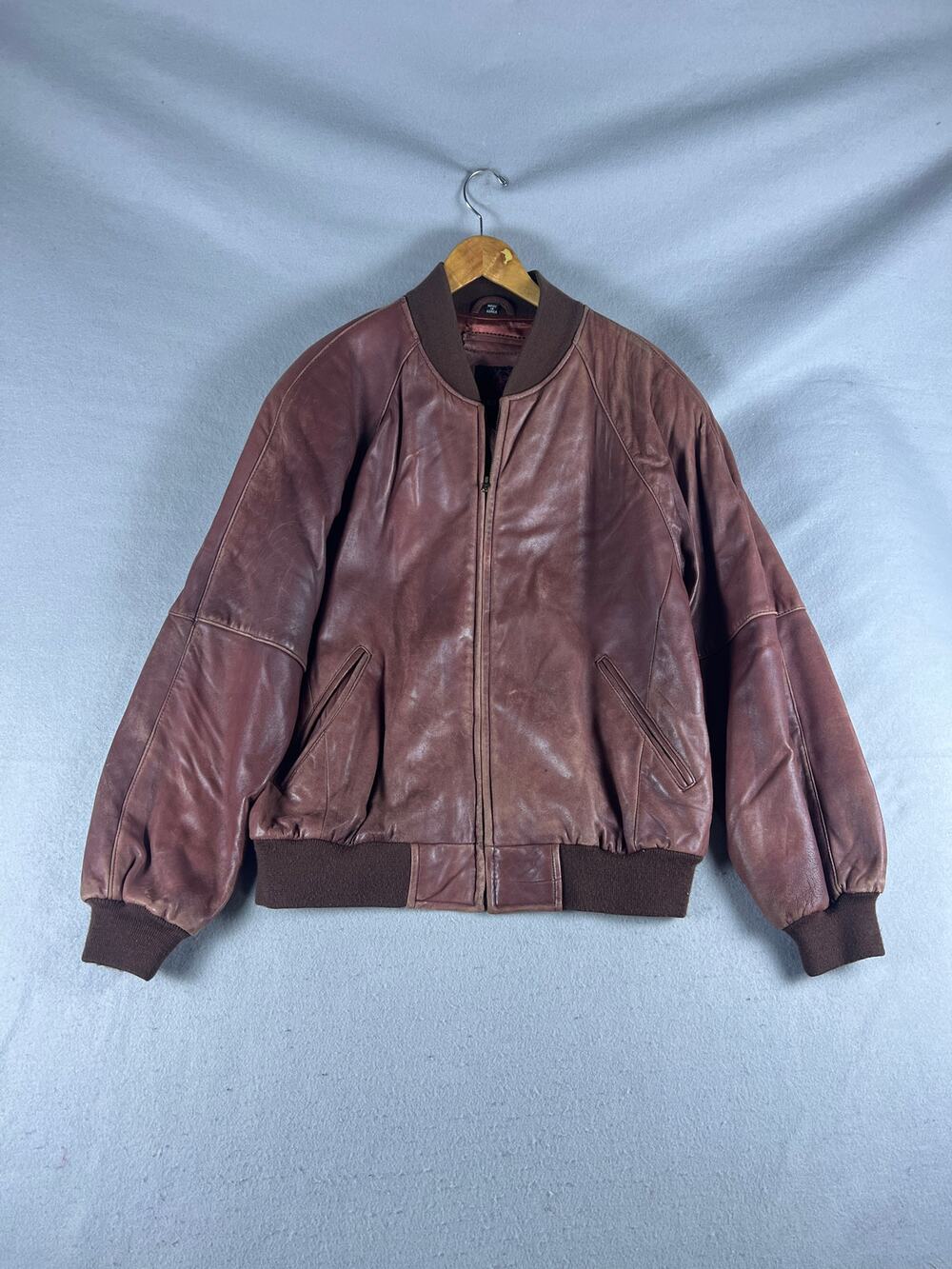 Vintage Lakeland Leather Bomber Jacket Mens LT Brown Flight Aviator Korea Made